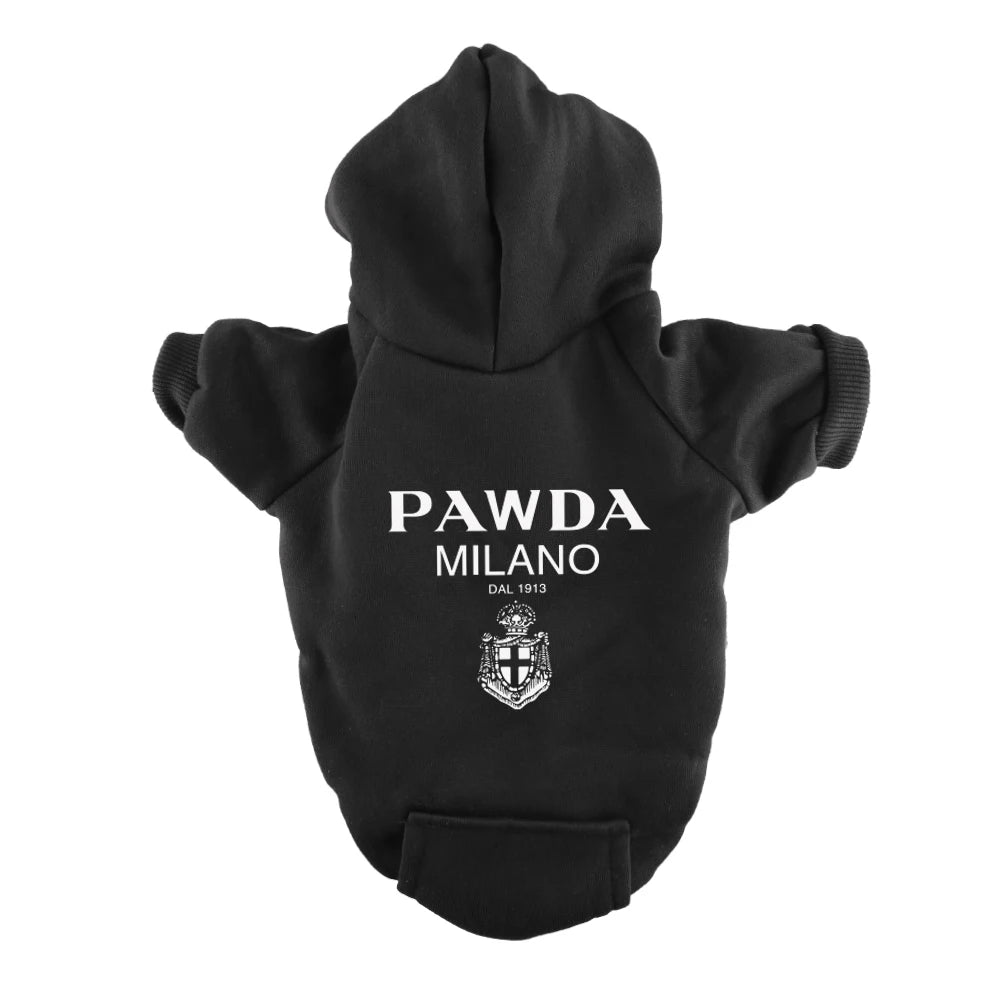 Fleece-lined pet hoodie for small dogs and cats