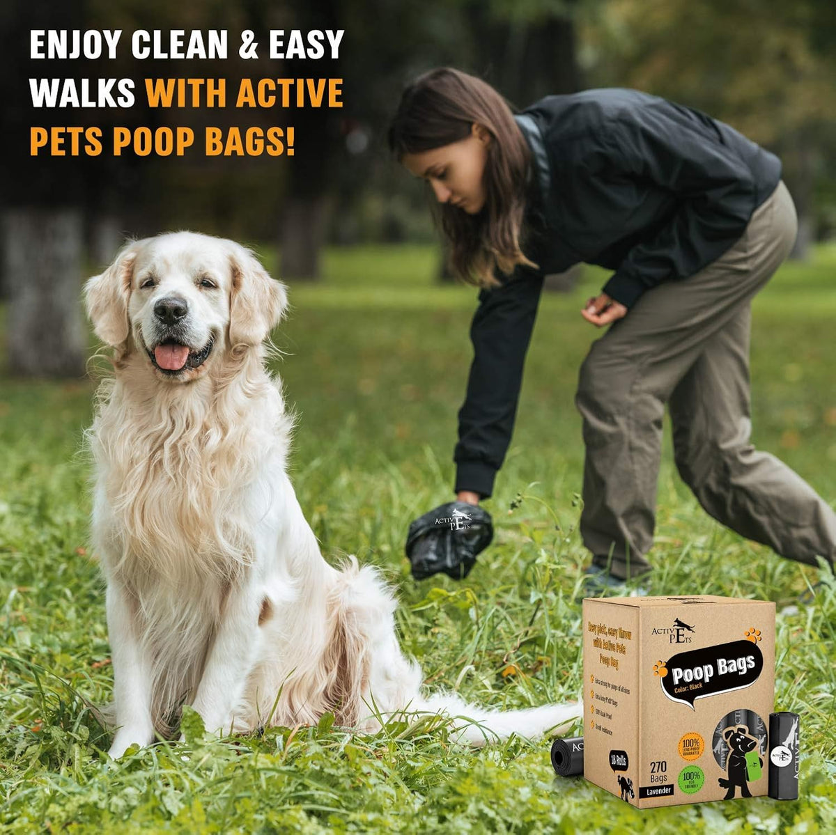 Extra Thick Lavender-Scented Dog Waste Bags - Leak-Proof & Easy-Tear for Eco-Friendly Poop Disposal